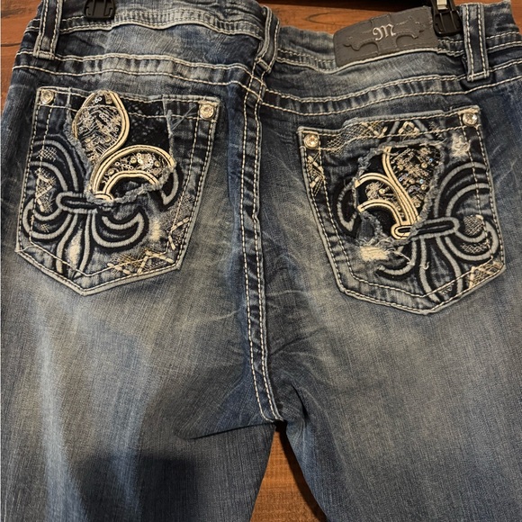 Miss Me Distressed Skinny Jeans in Blue - Picture 6 of 8